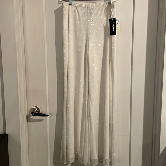 S Levine Pants - Sparkly White Flowy Pants